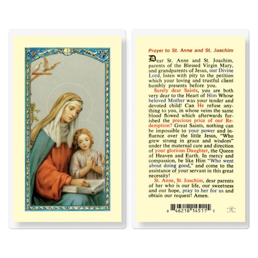 Holy Card - Laminated - Anne and Joachim Grandparent