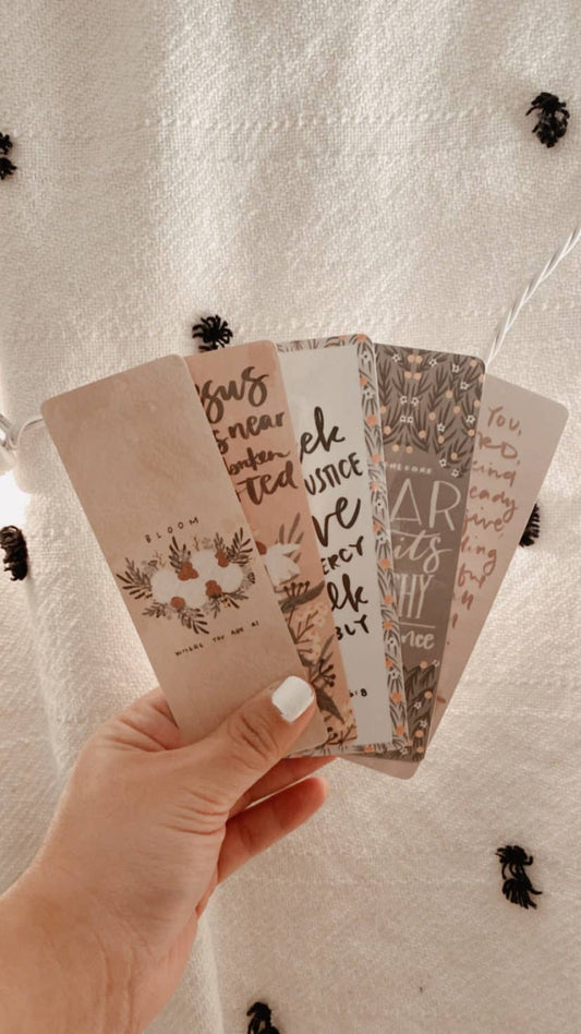 Floral Bookmarkers, Calligraphy Bookmarkers