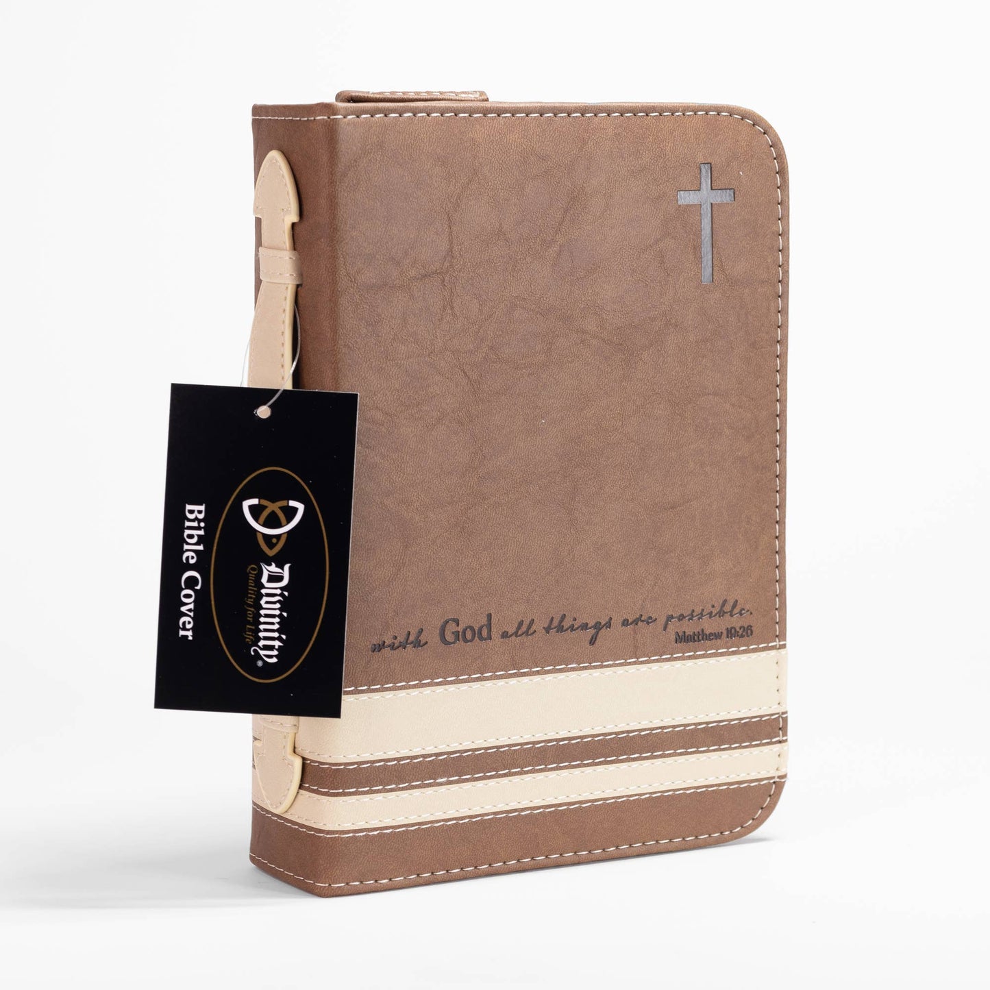 Bible Cover - Brown All Things, Matthew 19:26