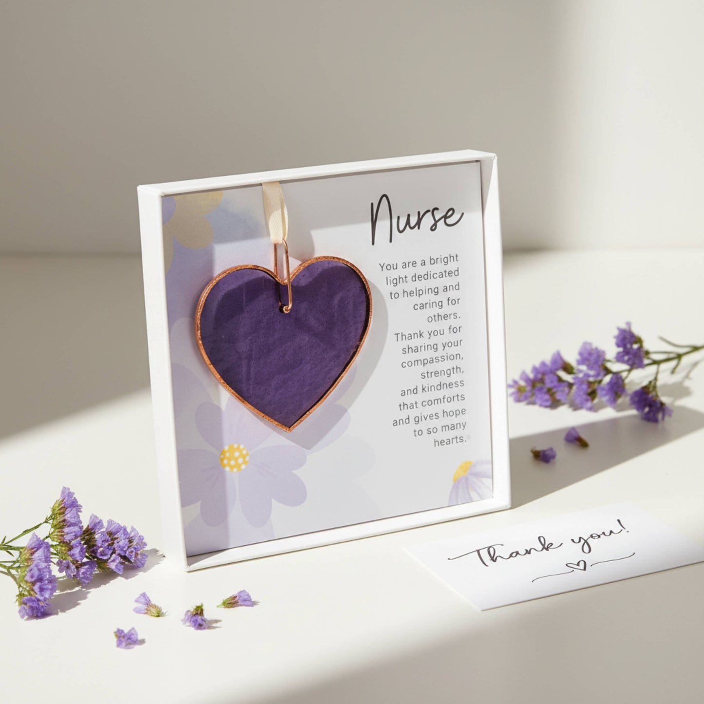 Nurse Keepsake Gift – Handmade Stained Glass Heart 40467