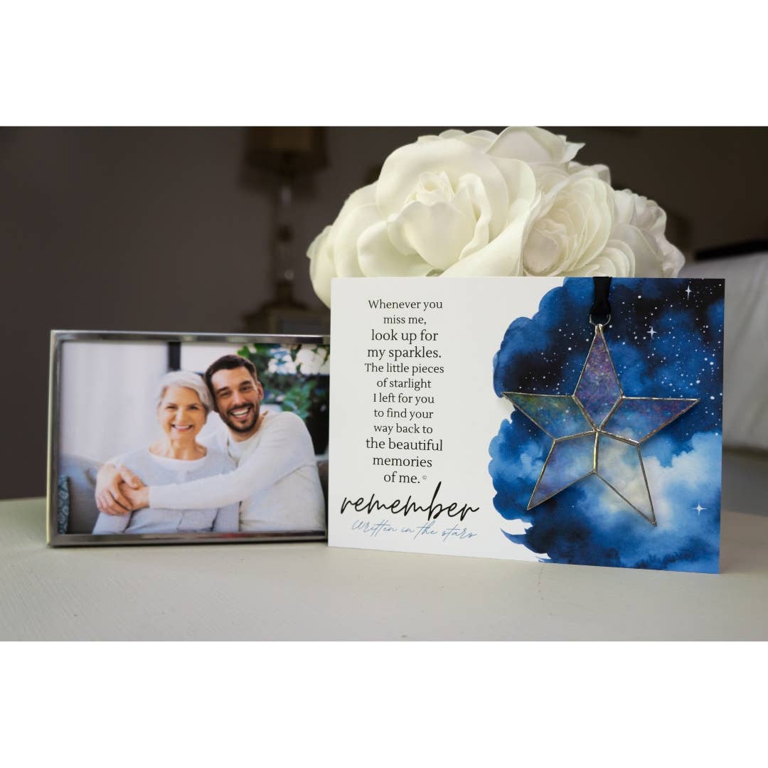 Written in Stars Remembered Memorial Gift  Glass Star 7727