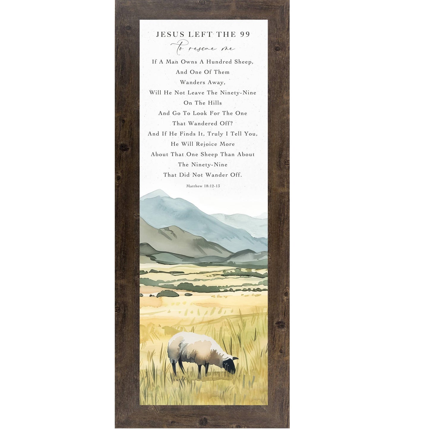 Jesus Left The 99 To Rescue Me Sheep Lamb Christian Art