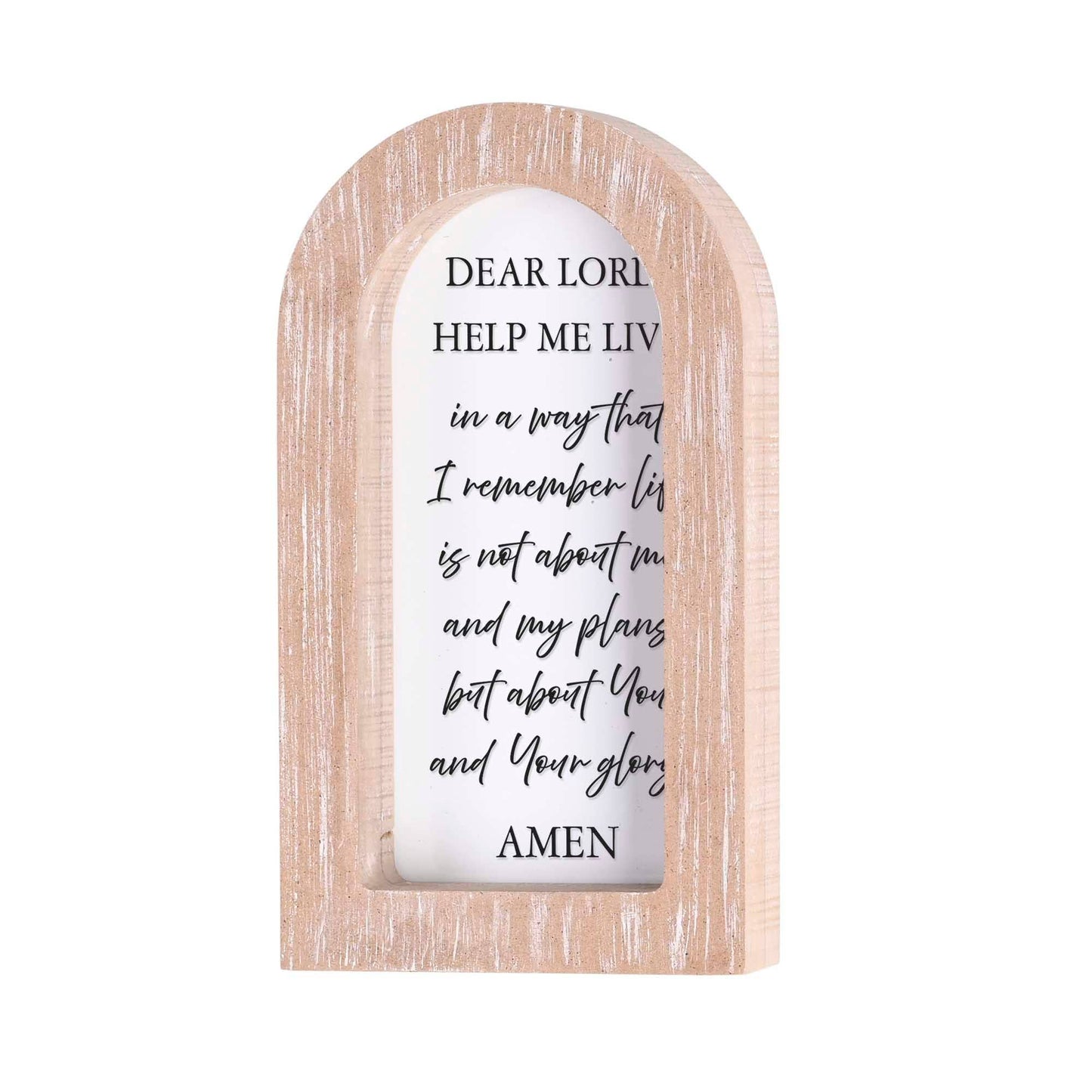 Framed Arch Dear Lord Help Me White 5x8