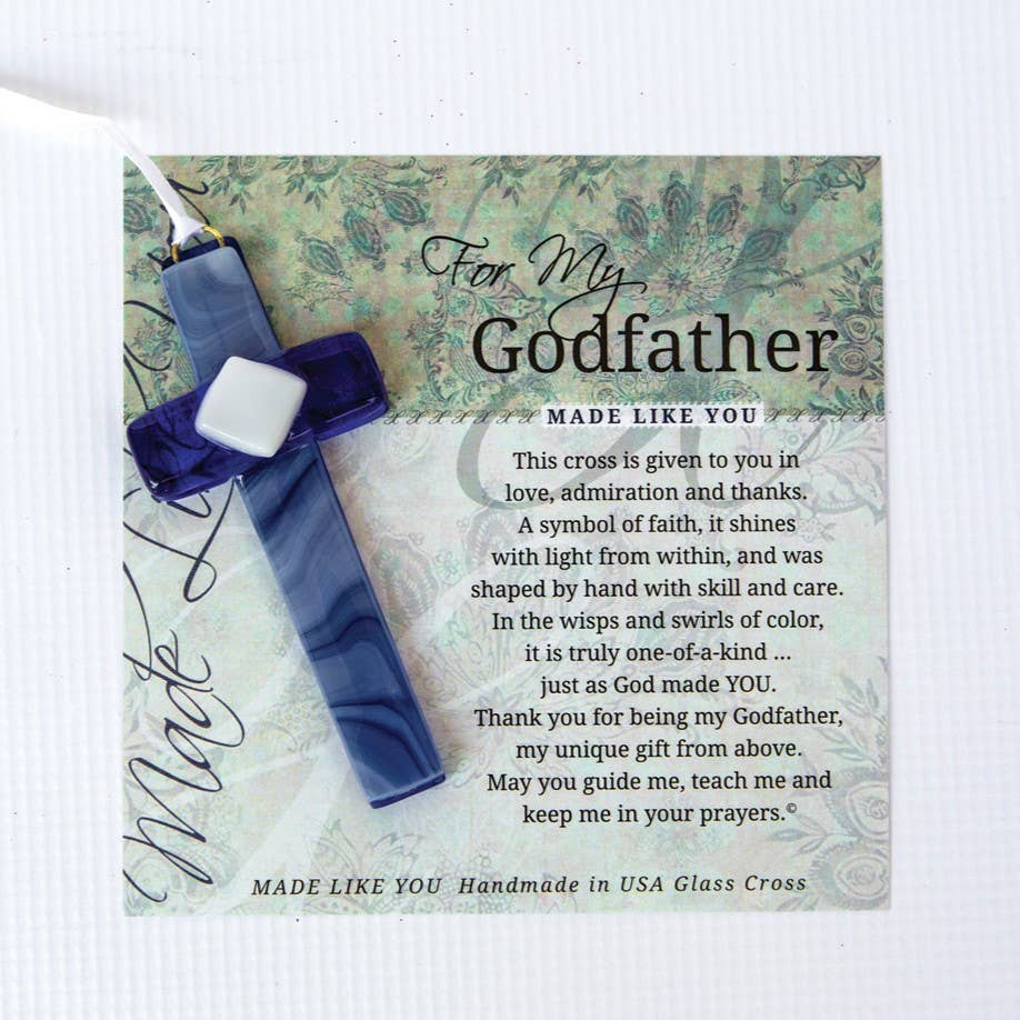 Godfather Gift USA Handmade Glass Cross
