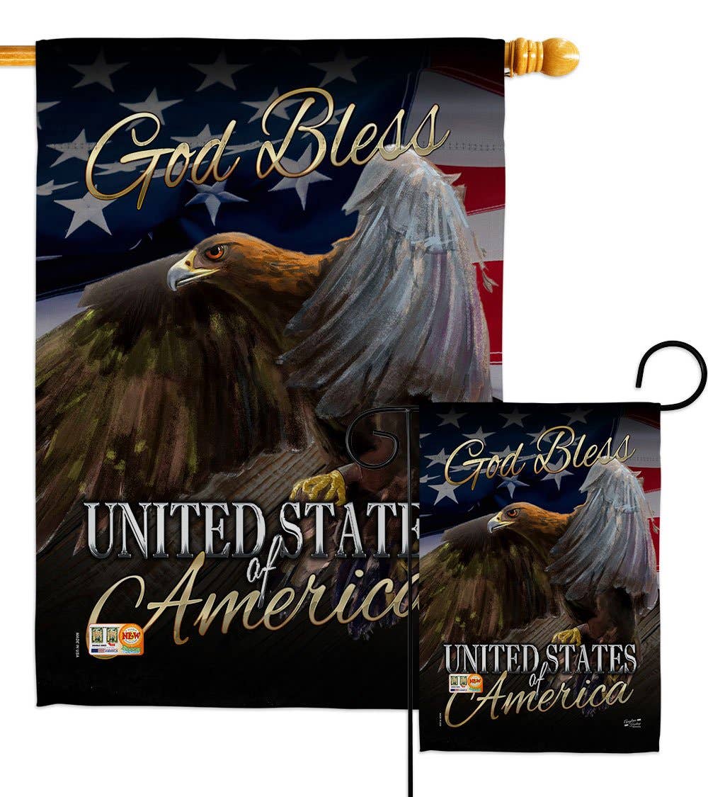 American Eagle Americana Star and Stripes Bird Decor Flag