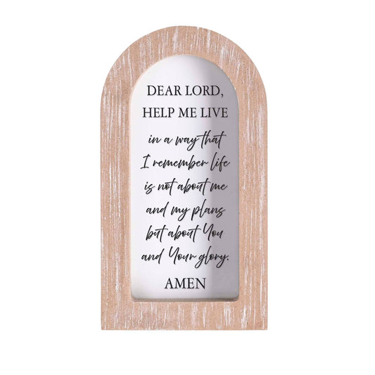 Framed Arch Dear Lord Help Me White 5x8