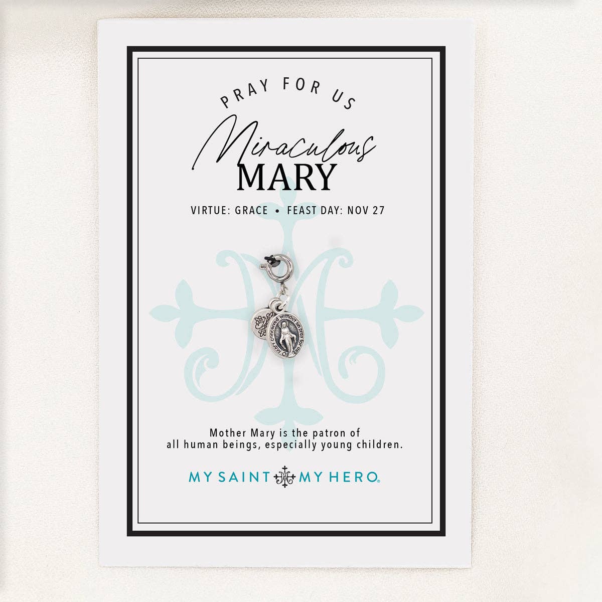 Filled by Faith Open Cross Charm - Medium, Silver