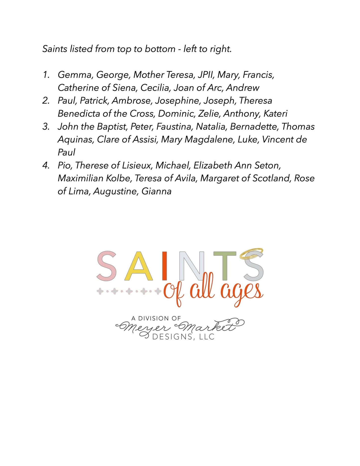 Catholic Saints Pray for Us Pillow Case