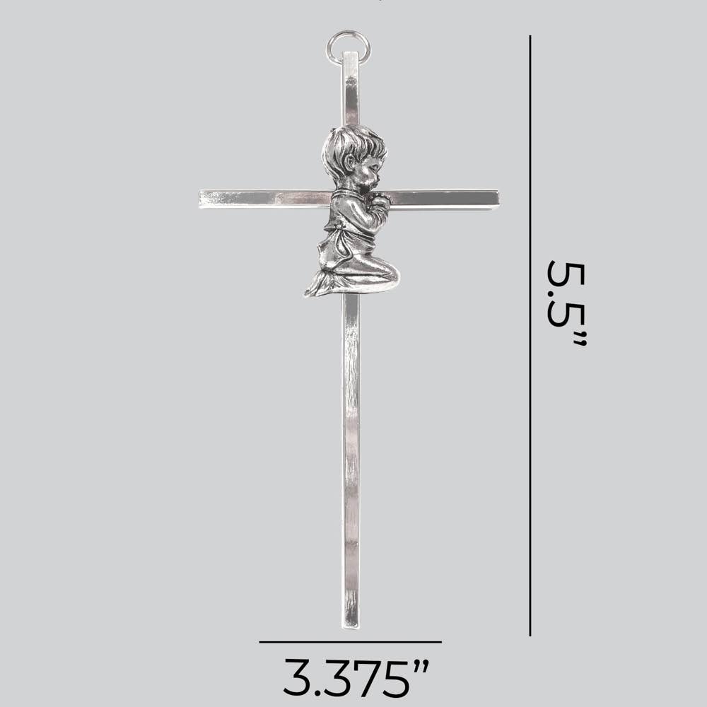 Wall Cross - Baptism Boy - Silver