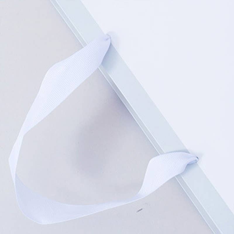 Soft Gray Border Gusset White Gift Bag w/ tissue