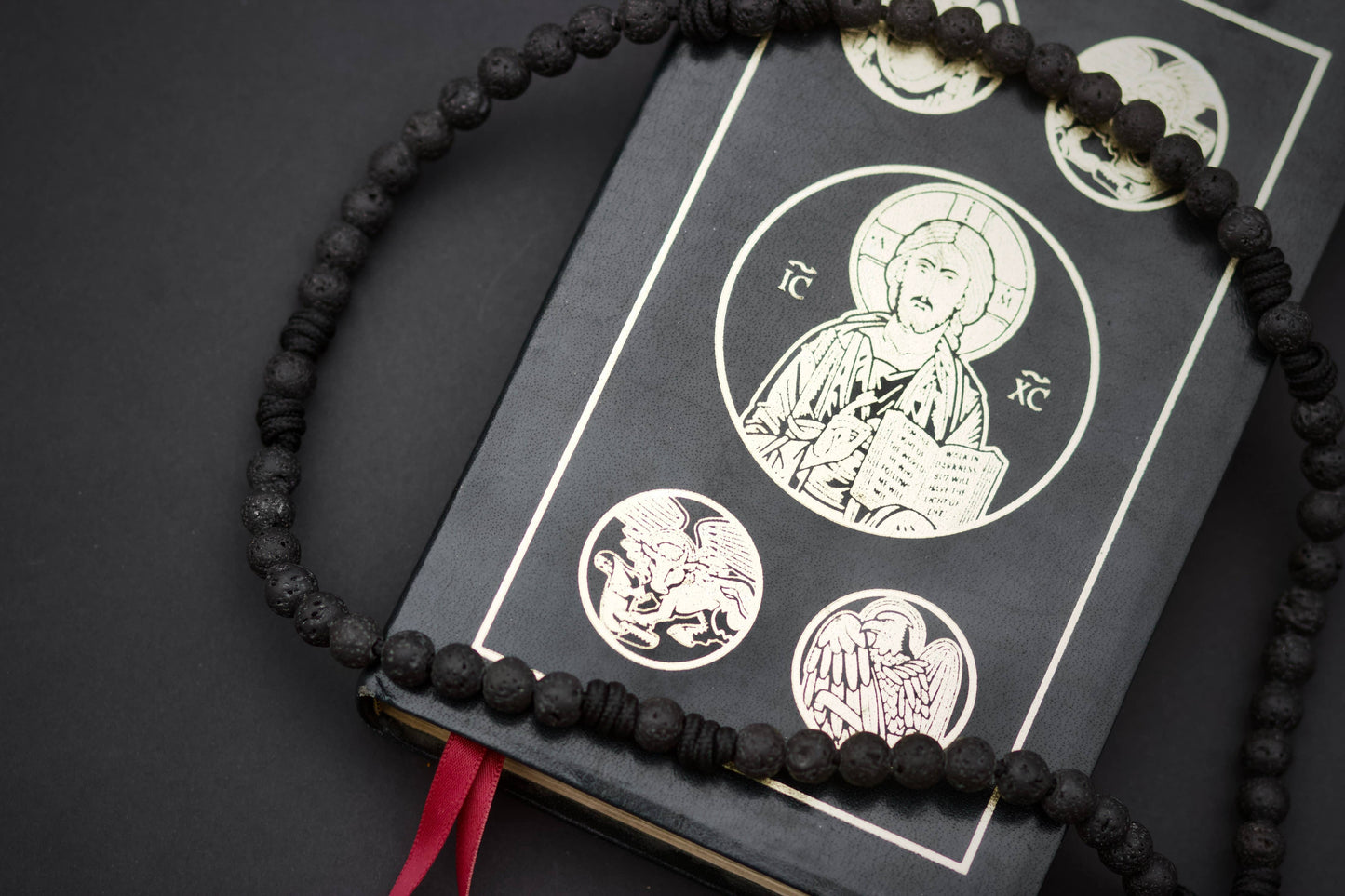 Memento Mori Lava Rock Rosary