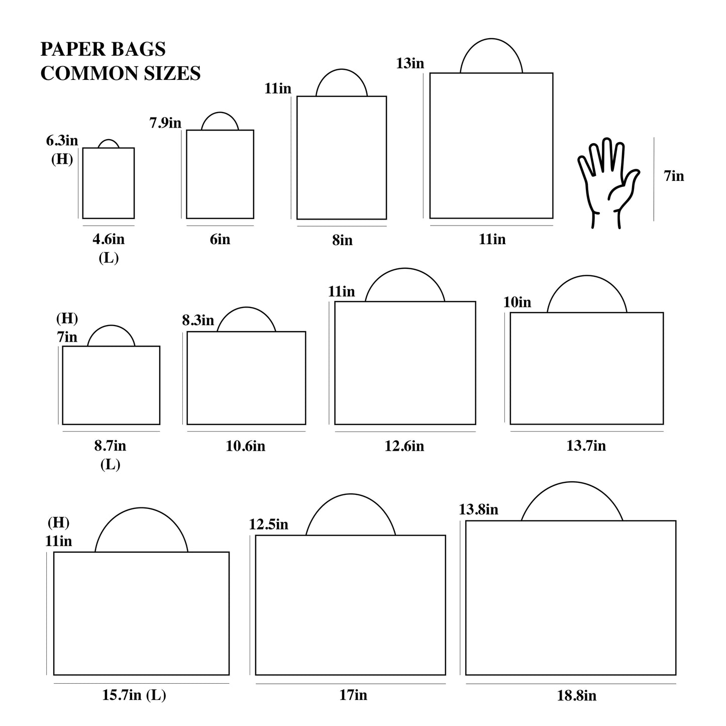 Soft Gray Border Gusset White Gift Bag w/ tissue
