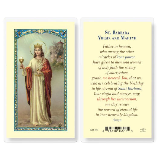 Holy Card - Laminated - Barbara