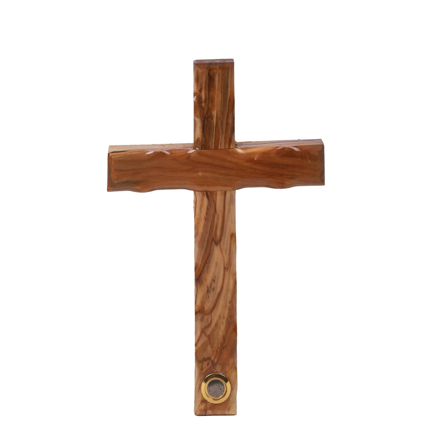 Cross Wood Olive And Soil Vial