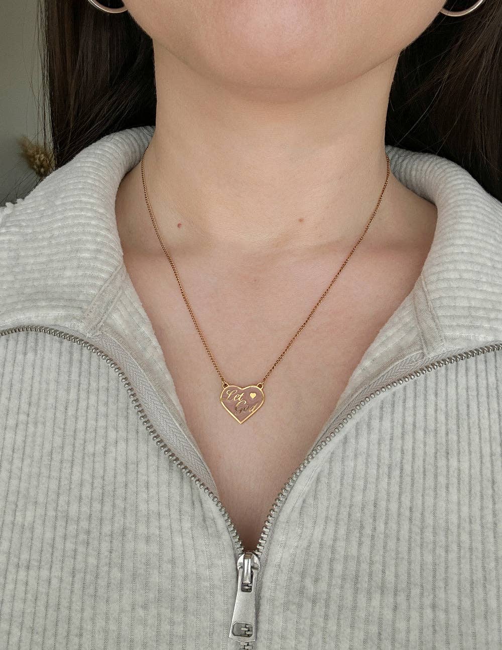 Enamel Let God Necklace