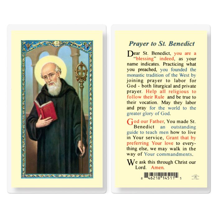 Holy Card - Laminated - Benedict