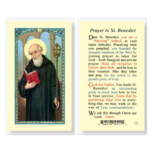 Holy Card - Laminated - Benedict