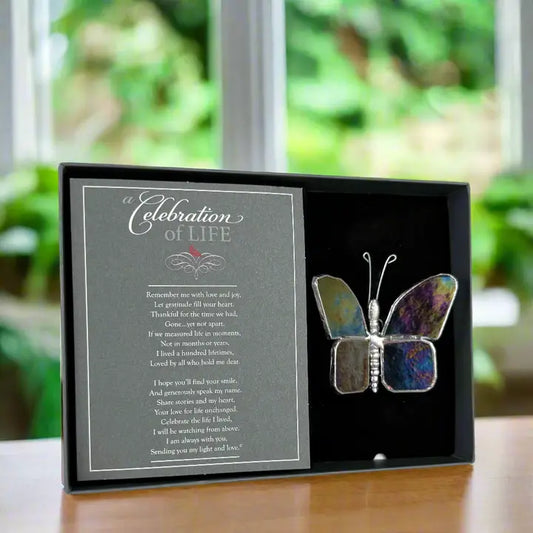 Celebration of Life Gift: Sympathy Glass Butterfly