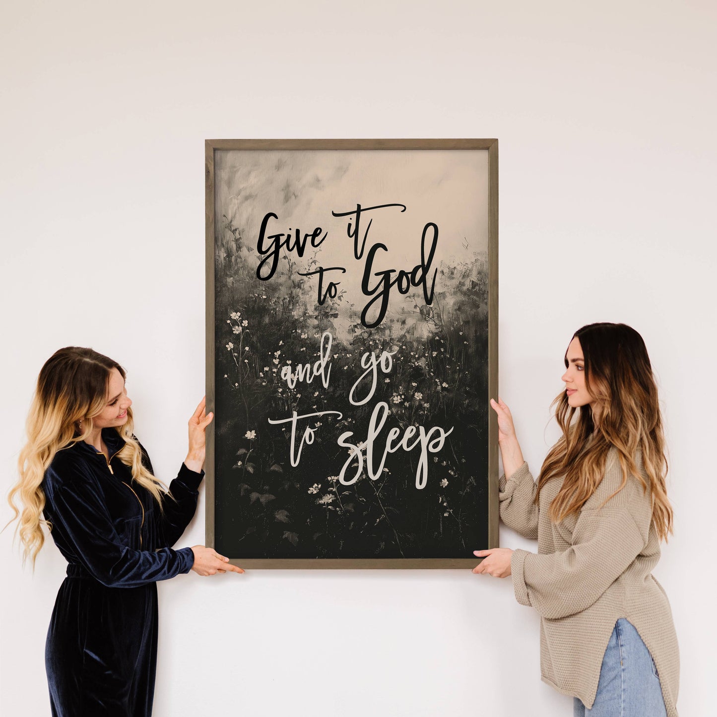 Give It to God & God to Sleep - Inspirational Word Canvas