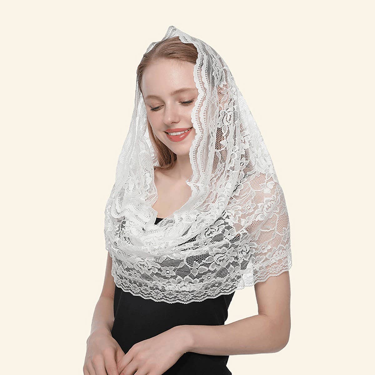BLACK LACE LADIES VEIL