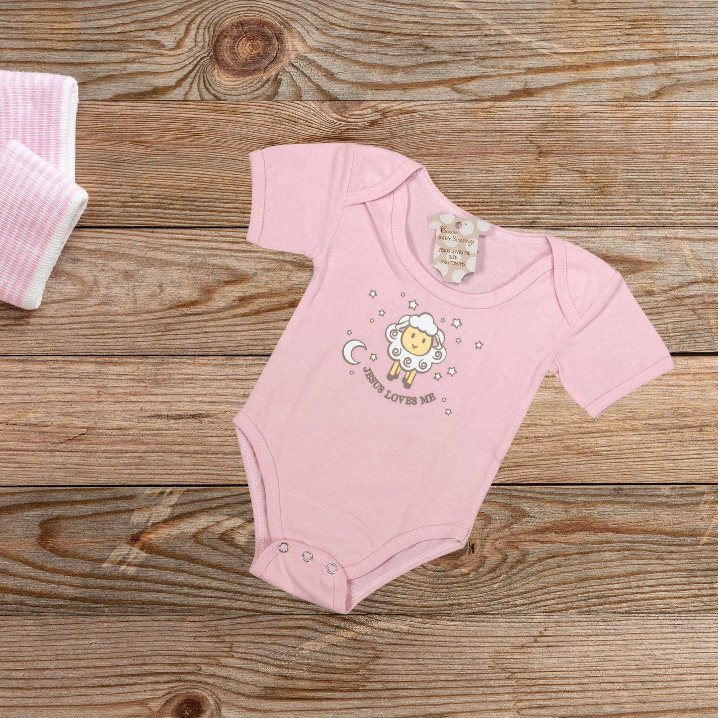 Baby Shirt 3-6Mo Pnk Jesus Love Me Cotn
