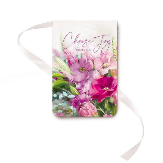 Bright Floral Faith Magnetic Ribbon Bookmark