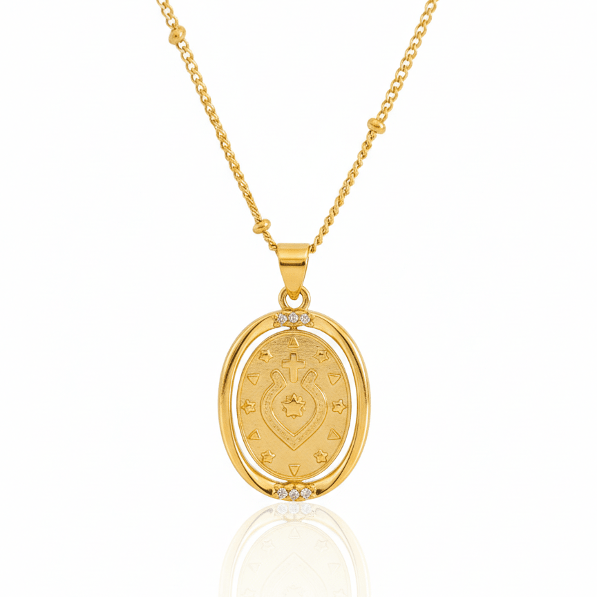 Gold-Plated Our Lady of Guadalupe Necklace · 18” Chain