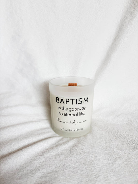 The Baptism Candle | Soft Cotton + Powder