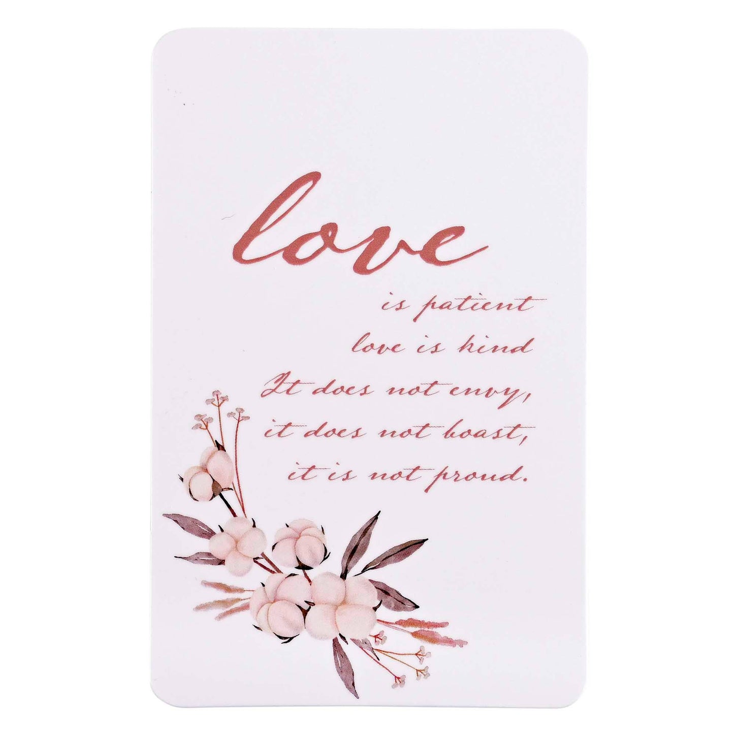 Pocketcard Love Is Patient Pink Floral