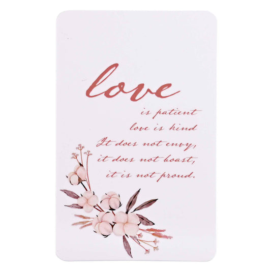 Pocketcard Love Is Patient Pink Floral
