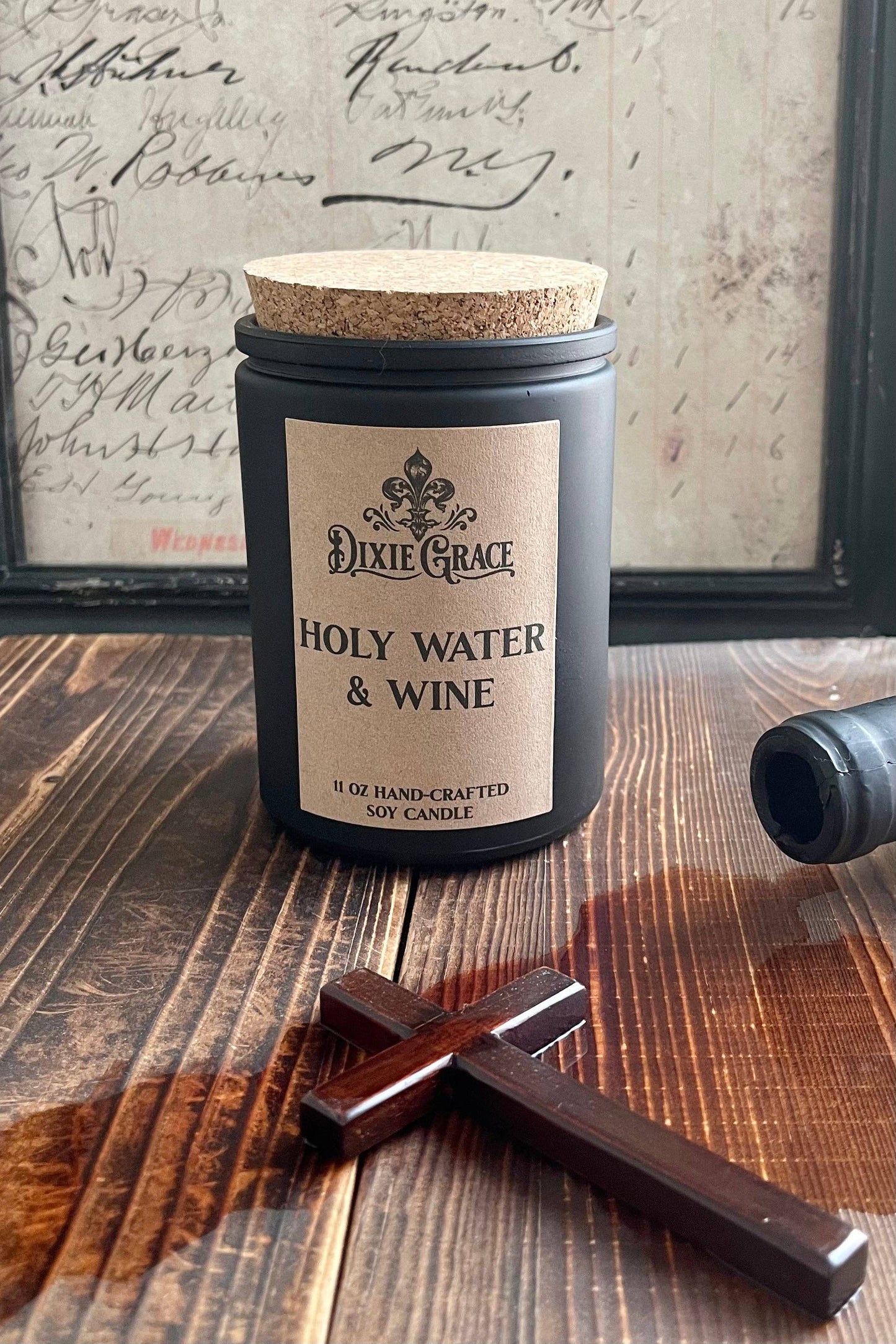 Holy Water & Wine - 11 oz Glass Candle - Cotton Wick