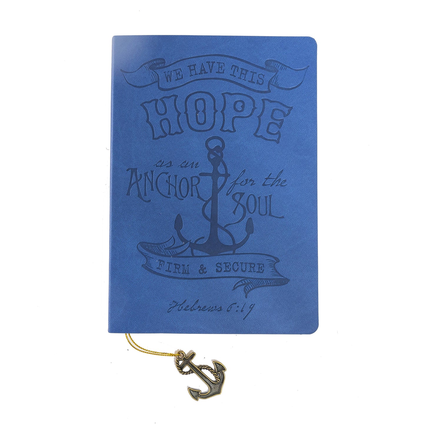 Dangle Journal : Leather Wrapped Blue Hope Anchor