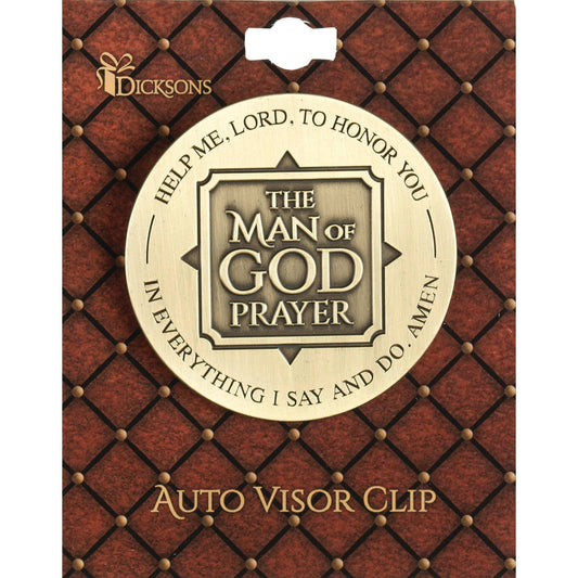 Visor Clip Man Of God Prayer Metal 2"