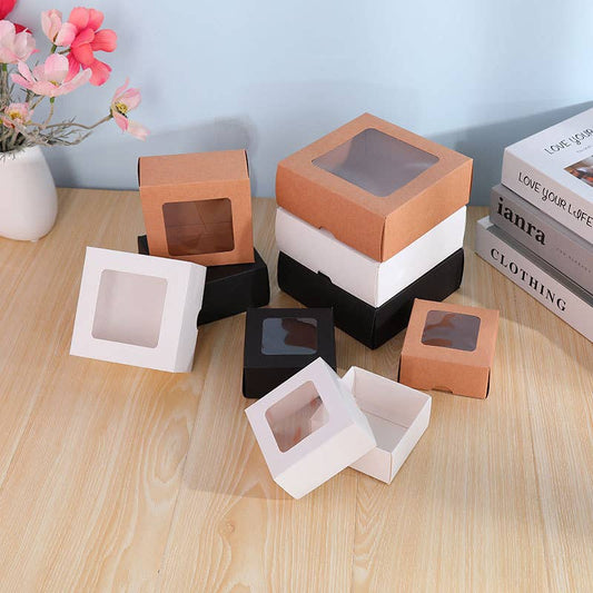 Kraft white transparent window 2 part Gift Box