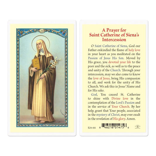 Holy Card - Laminated - Catherine Of Siena