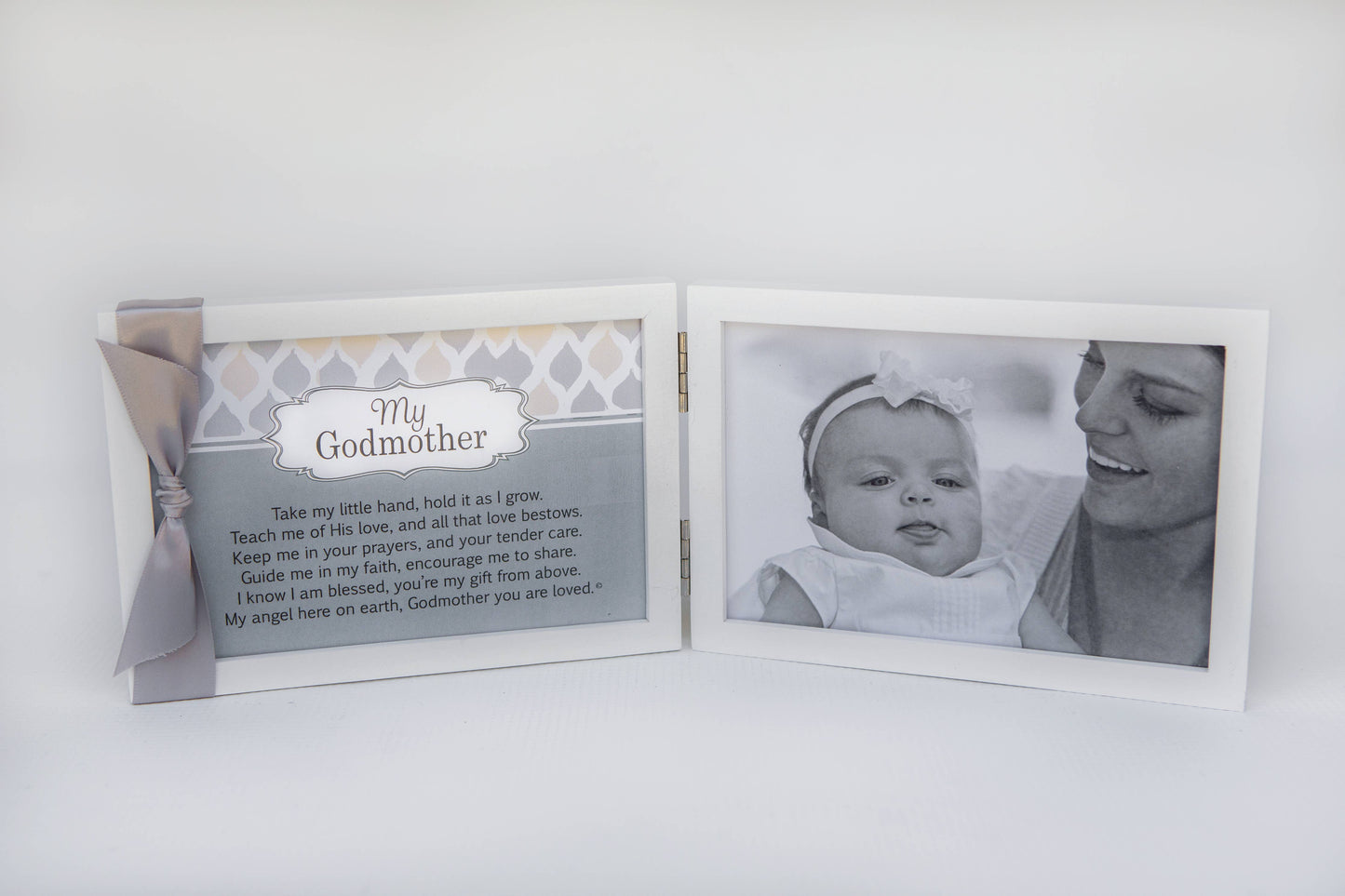 Godmother Gift Sentiment Picture Frame 4x6 White Table
