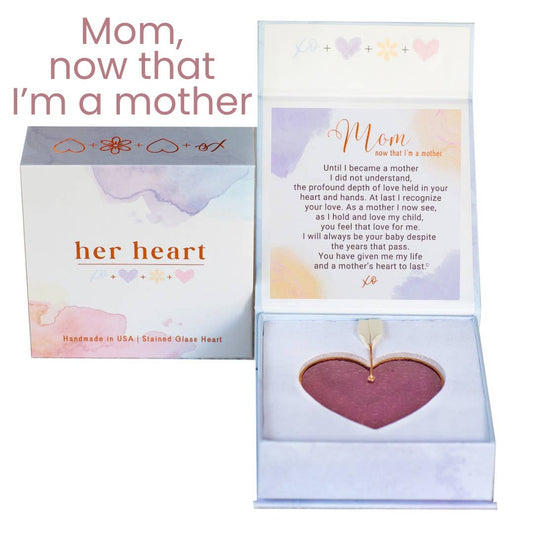 Her Heart Daughter to Mother Gift Stained Glass Heart 7905