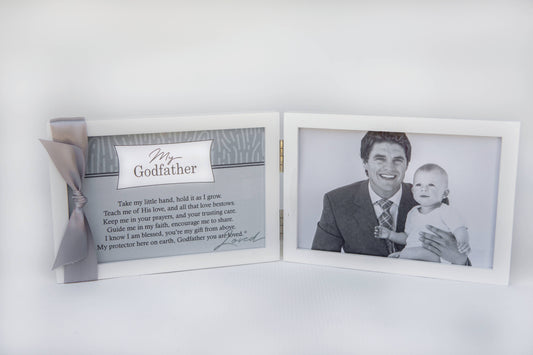 Godfather Gift Sentiment Picture Frame 4x6 White Table