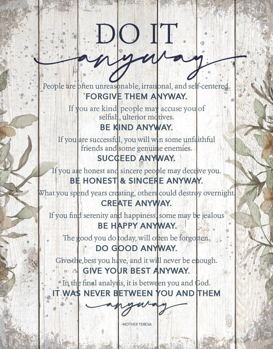 Do It Anyway - Timberland Art 11.75X15 Wood Plaque