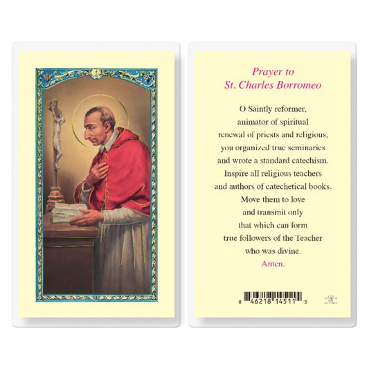 Holy Card - Laminated - Charles Borromeo