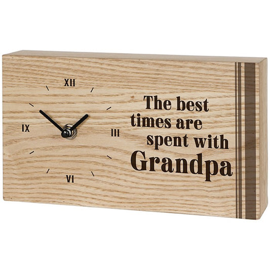 Desk Clock-Best Times/Grandpa (9" x 5" x 1.5")