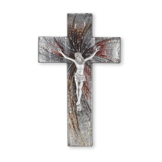 10" Shimmering Glass Crucifix