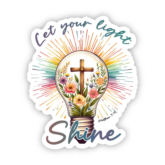 Let Your Light Shine Vinyl, Sticker, 3x3 in.