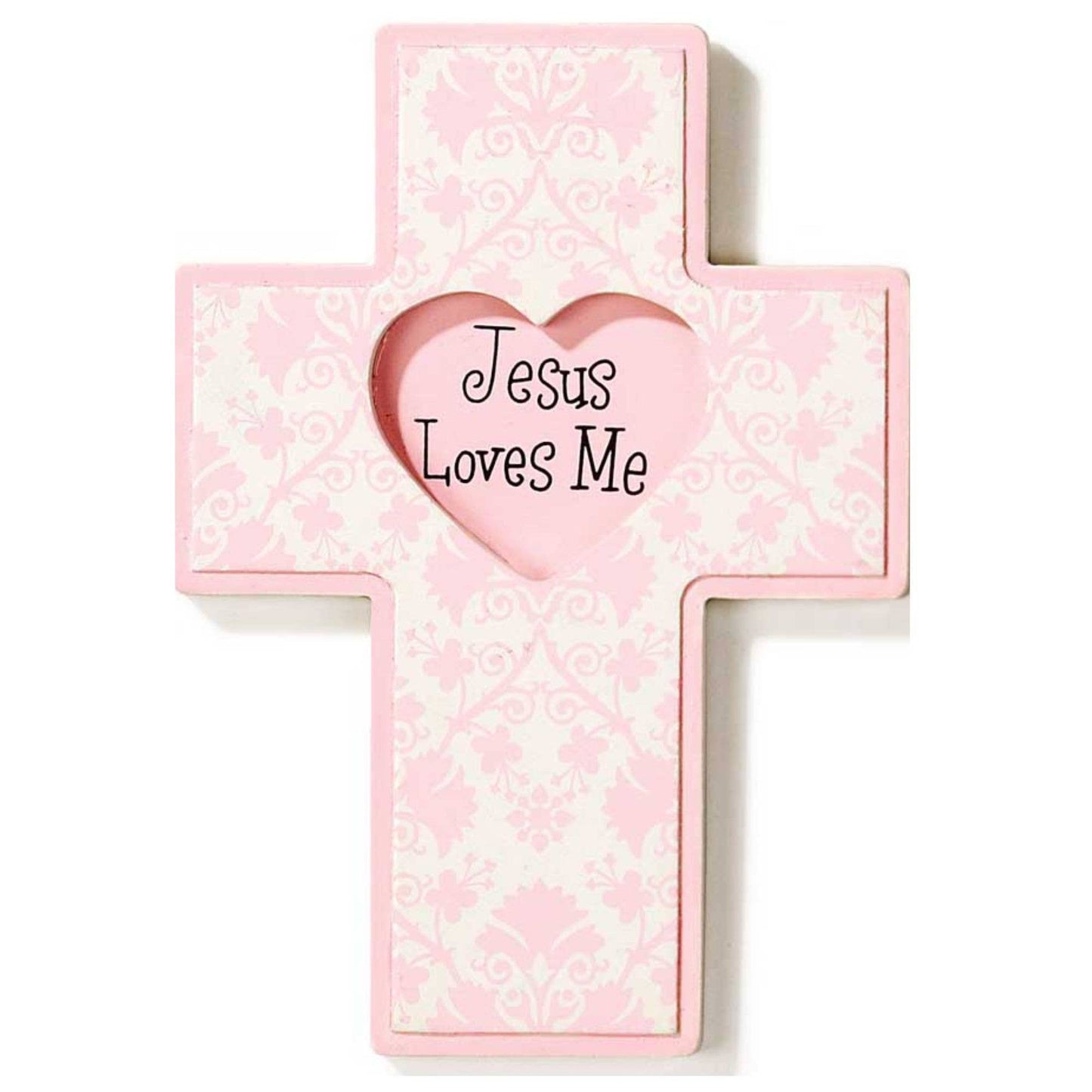 Cross Wall Wood Girl Pink Jesus Loves Me