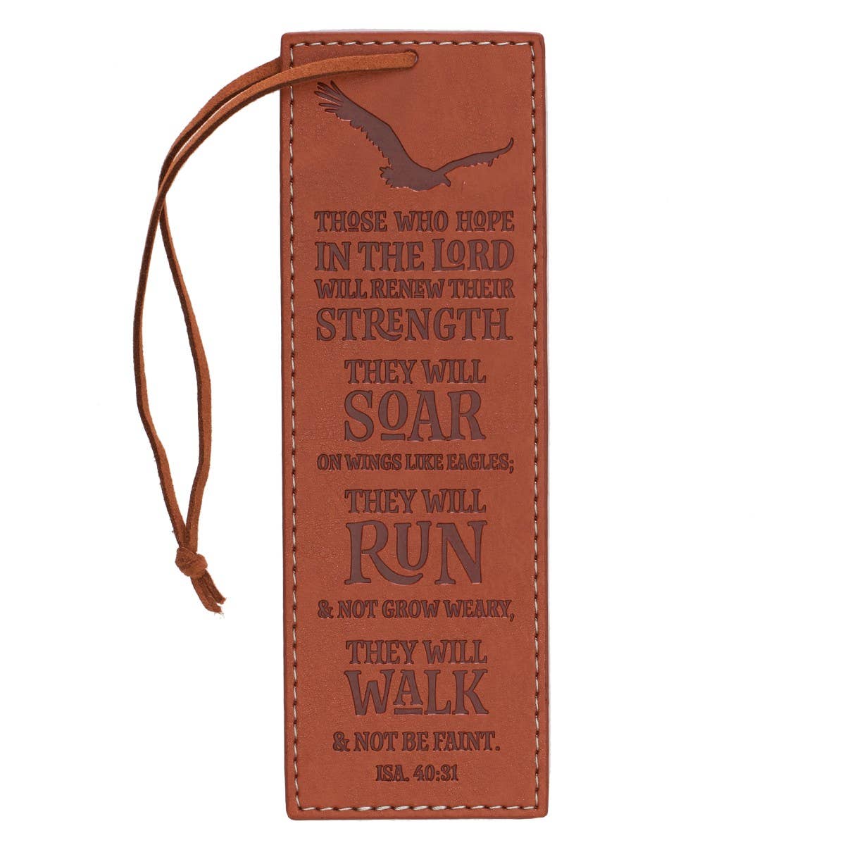 Bookmark Faux Leather Brow Soar, Run, Walk Isa. 40:31