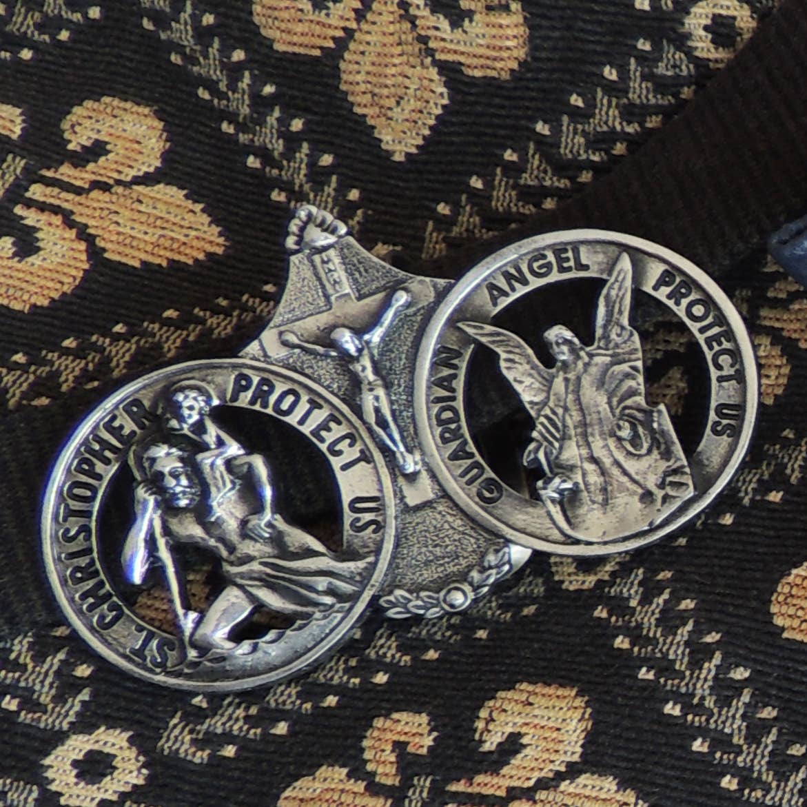 St Christopher  & Angel Visor Clip