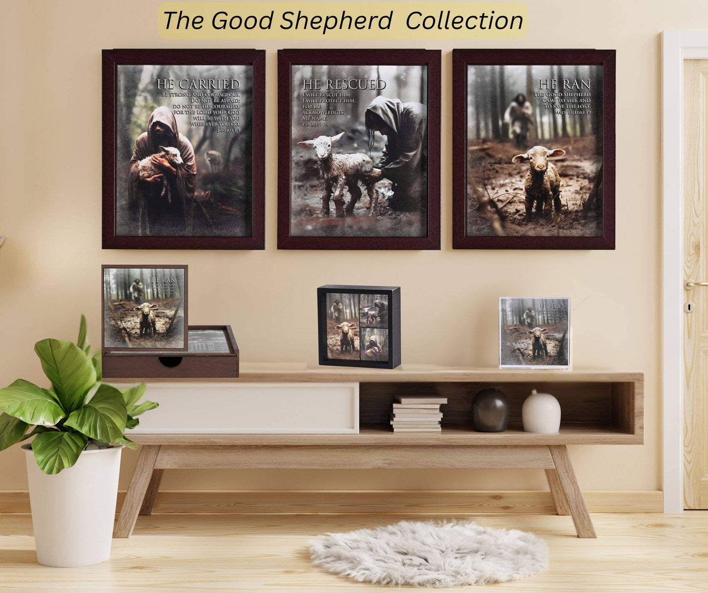 Tabletop 2 Sided Art Good Shepherd 6x6