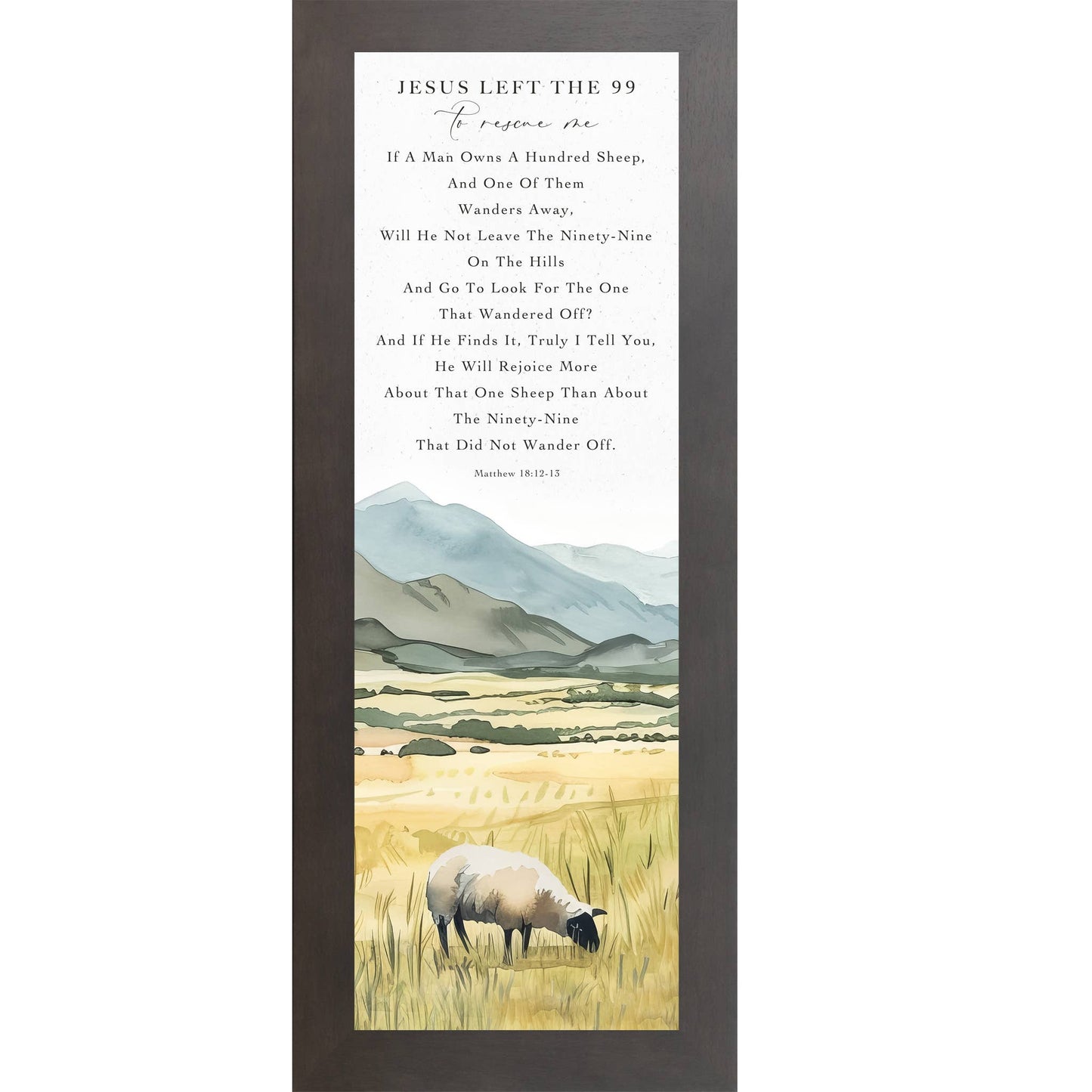 Jesus Left The 99 To Rescue Me Sheep Lamb Christian Art