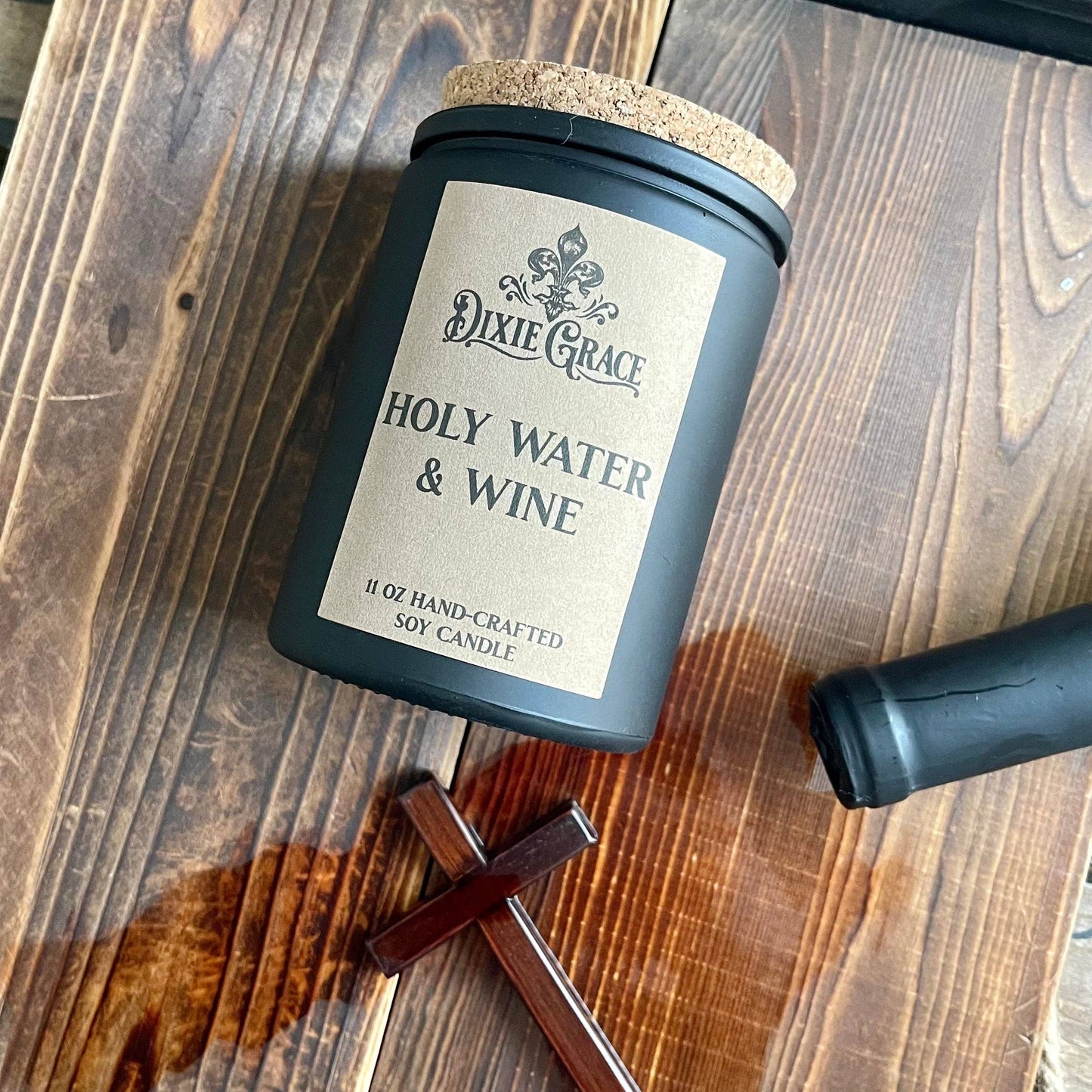 Holy Water & Wine - 11 oz Glass Candle - Cotton Wick