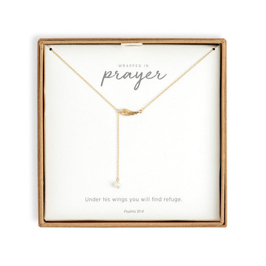 Wrapped in Prayer Dainty Wing Necklace